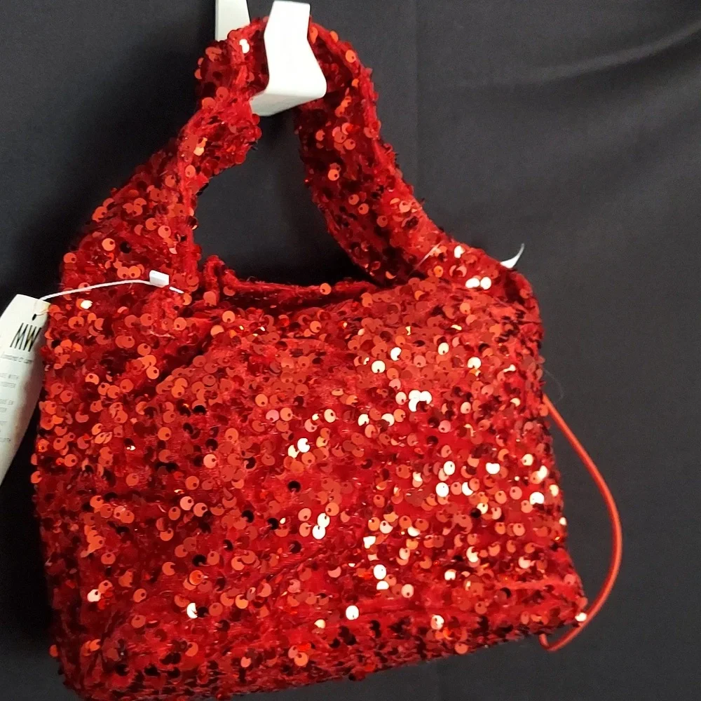 MOST WANTED Red Sequin Handbag - Picture 7 of 12